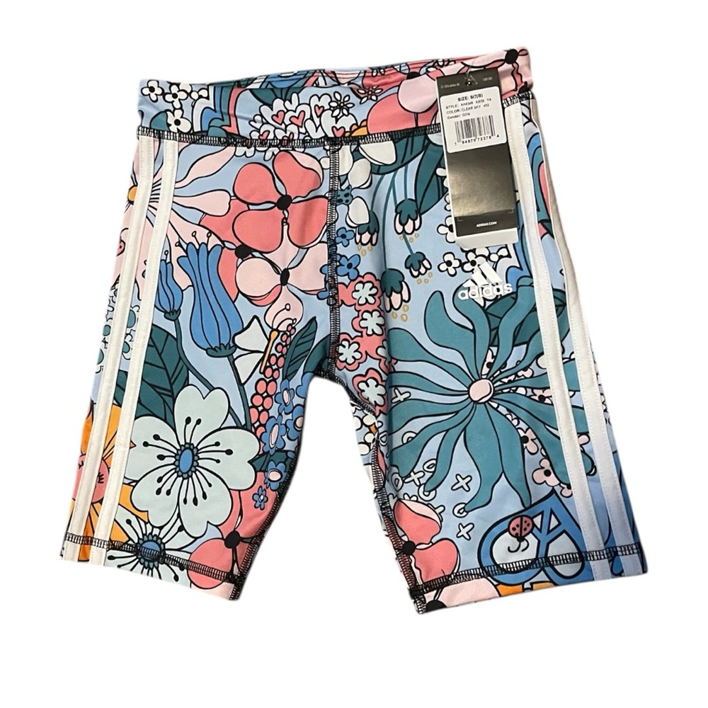 Adidas Girls Aeroready Biking Shorts in Clear Sky